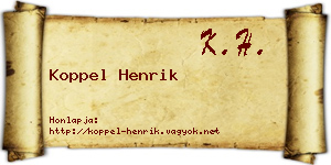 Koppel Henrik névjegykártya